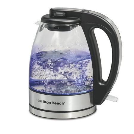 Hamilton Beach - 1L Electric Kettle - Black/Stainless Steel