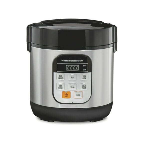 Hamilton Beach Compact Multi Cooker, 1.5 Quart, with Rice Cooker, Egg Cooker, Slow Cooker, Food Steamer and Cereal Functions