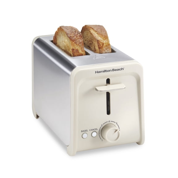 Hamilton Beach Contemporary 2 Slice Toaster with Wide Slots, Bagel Function, Toast Boost, Auto Shutoff, Sandstone
