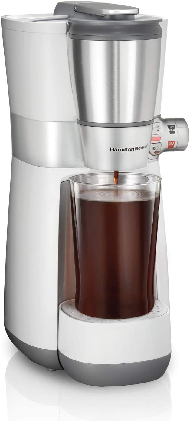 White Single Serve Cold and Hot Brew Coffee Maker