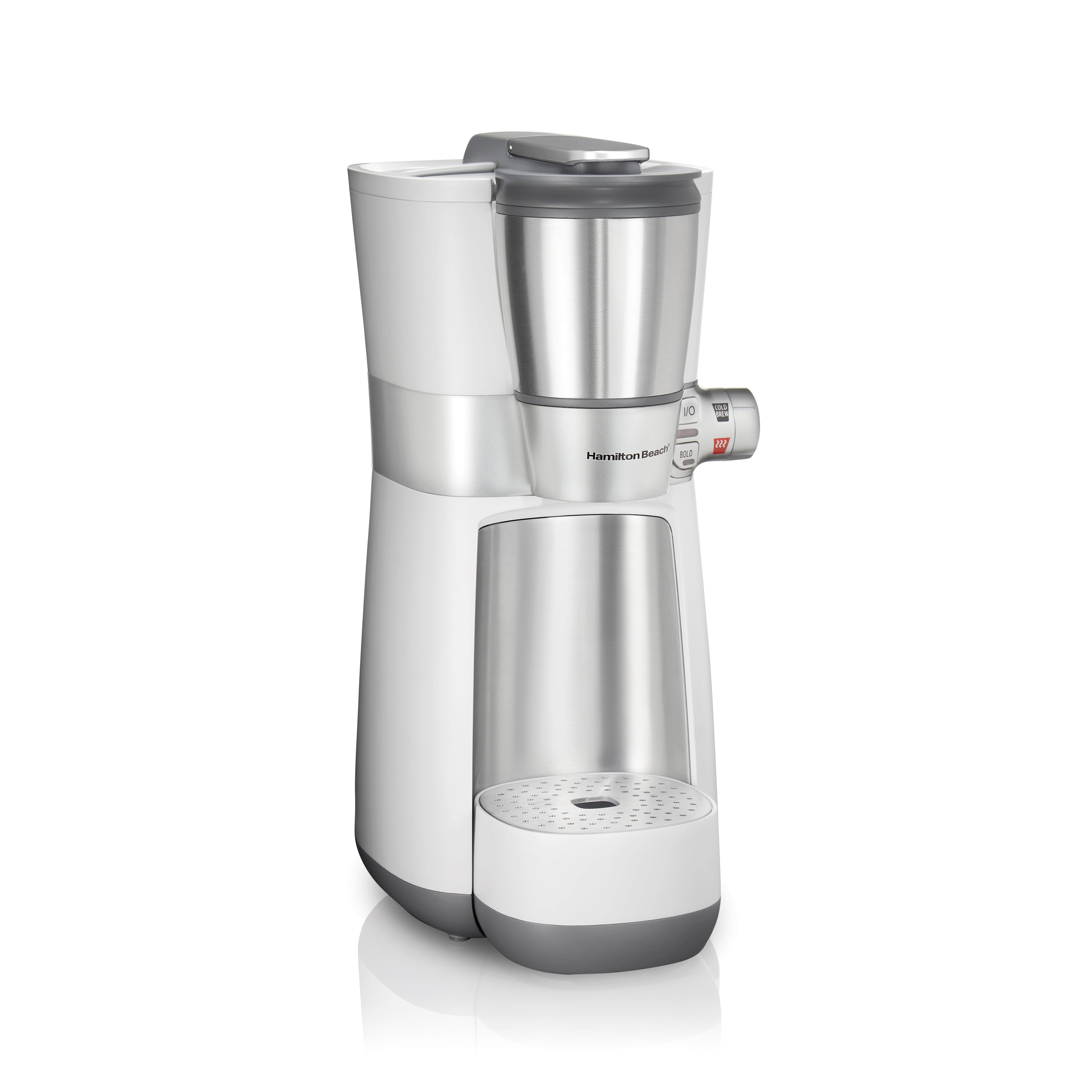 White Single Serve Cold and Hot Brew Coffee Maker