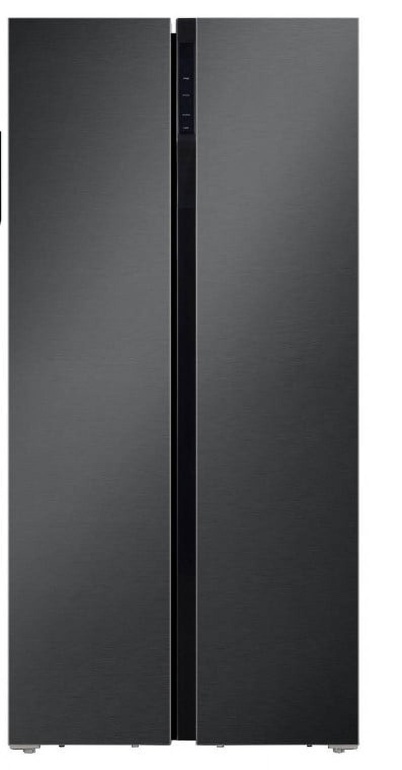 Hamilton Beach Counter Depth 20.6 Cu. Ft. Side by Side Refrigerator, Black Stainless