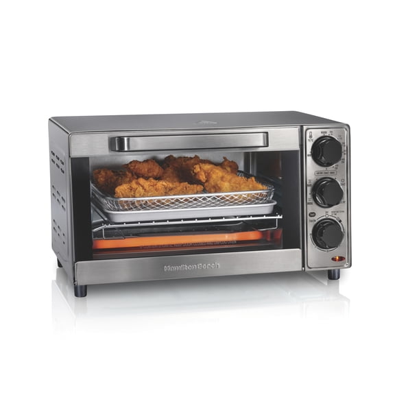 Open Box Hamilton Beach Countertop Air Fryer Toaster Oven with 4 Versatile Cooking Modes, Stainless Steel