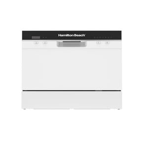 Hamilton Beach 6 Place Setting Countertop Dishwasher, Compact Portable Dishwasher for Kitchen, Apartment, RV, Dorm, White