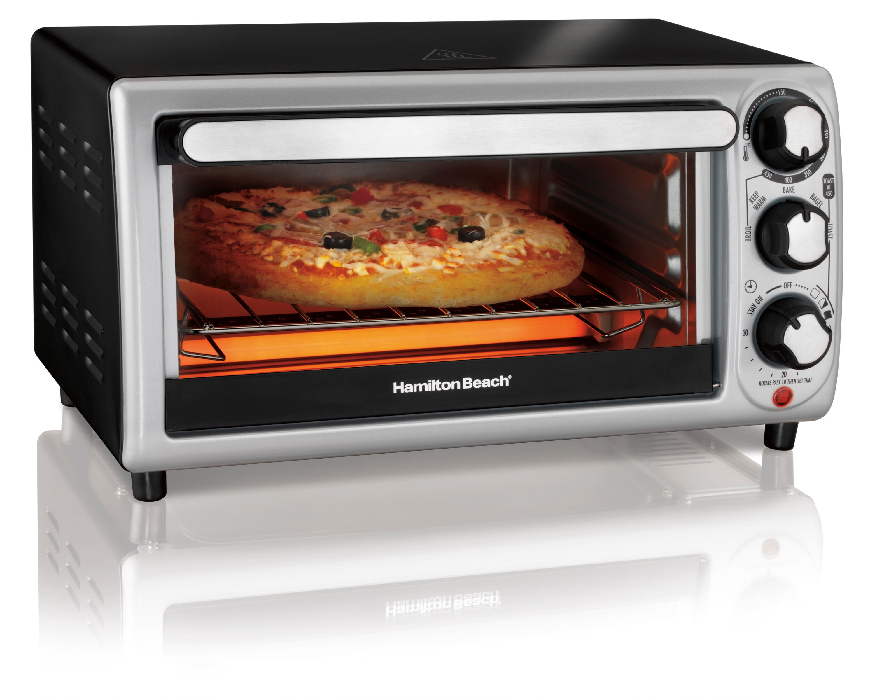 Hamilton Beach 4-Slice Countertop Toaster Oven with Bake Pan, Stainless  Steel (31143)