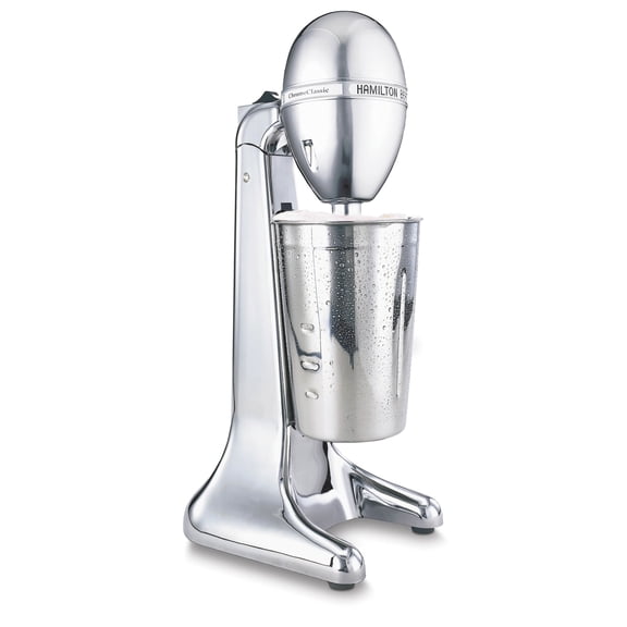 Hamilton Beach DrinkMaster Drink Mixer, Milkshake Maker & Milk Frother with Steel Cup, 28 oz, Chrome