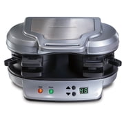 Hamilton Beach Dual Breakfast Sandwich Maker with Egg Cooker Ring and Timer, Breakfast Station, Silver