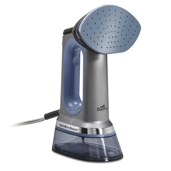 Hamilton Beach Durathon 3-in-1 Handheld Garment Steamer for Clothes & Steam Iron, 45 Second Heat-Up with 1700 Watts, 300ml Removable Water Tank, 27 Minutes of Steam, Auto Shutoff, Gray & Blue (11559)
