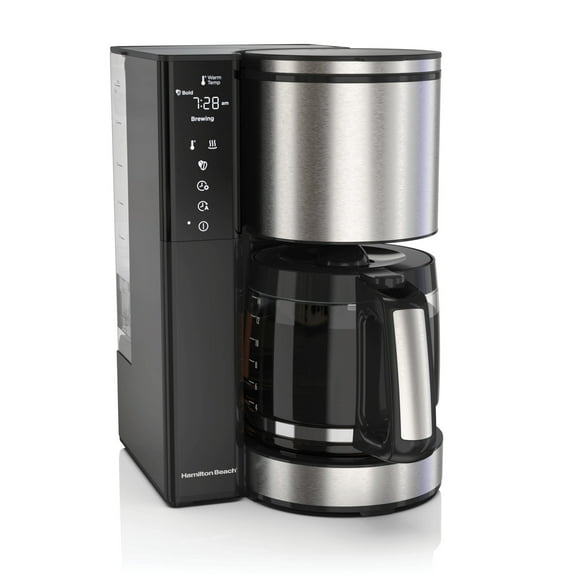 Hamilton Beach 14-Cup Programmable Drip Coffee Maker Machine with Glass Coffee Pot, Cafetera, Black