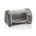 thumbnail interactive-video image 1 of Hamilton Beach 4 Slice Countertop Toaster Oven with Easy Reach Roll-Top Door, Bake, Broil & Toast Functions, Silver, 1 of 10