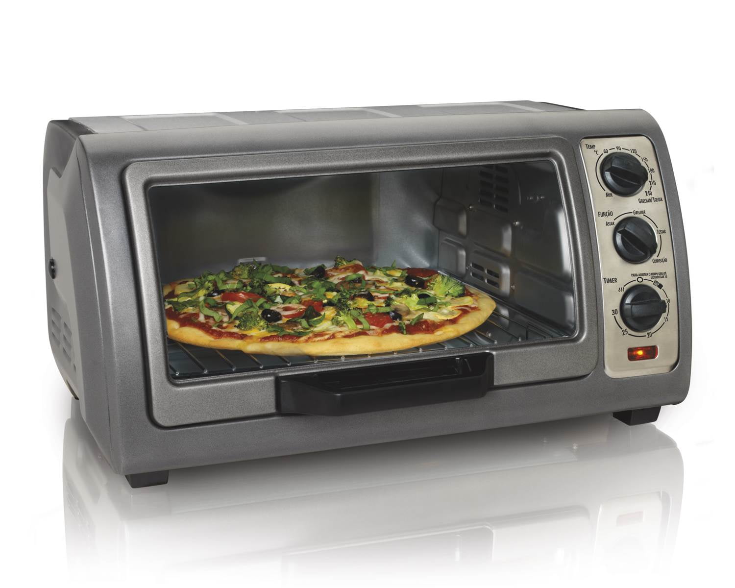 Hamilton Beach Easy Reach Toaster Oven with Roll-Top Door, Convection,  Black, 31126D 