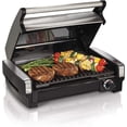 thumbnail image 1 of Hamilton Beach Electric Indoor Searing Grill Removable Easy-to-Clean Nonstick Plate, 6-Serving, Extra-Large Drip Tray, Stainless Steel (25360), 1 of 10