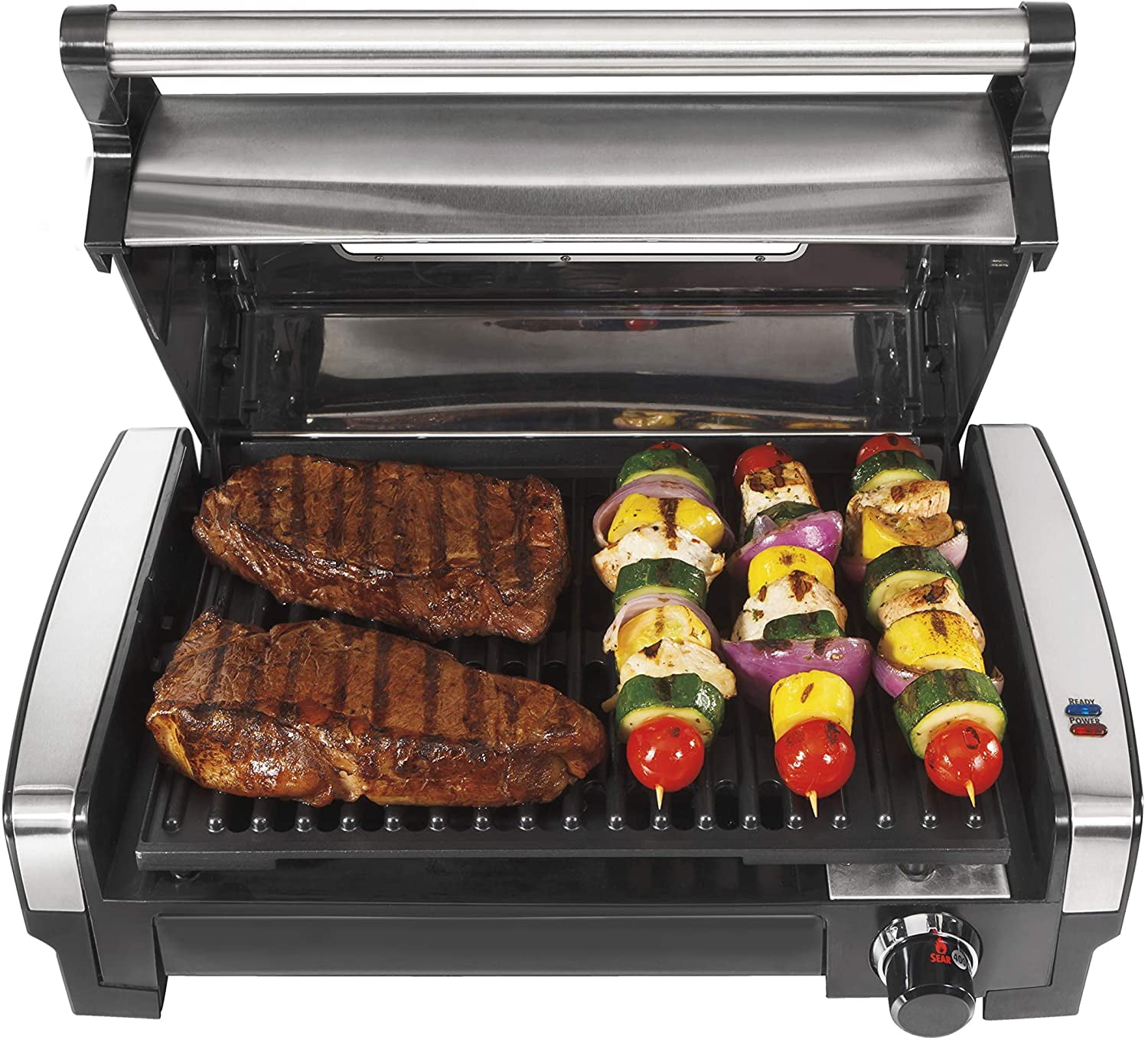 Hamilton Beach 3 in 1 180 sq. in. Black Indoor Grill with Removable Grids  38546 - The Home Depot