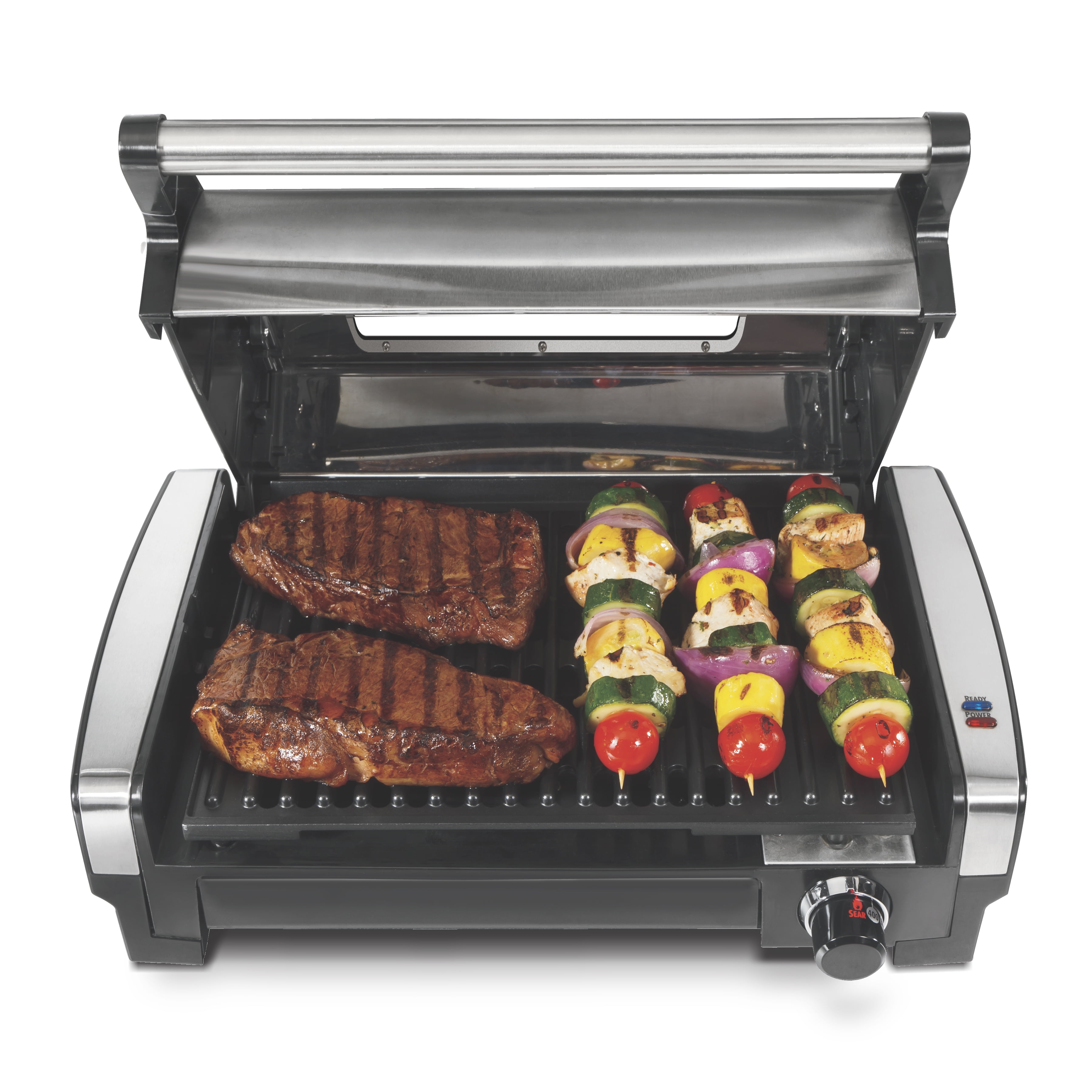 Stainless Steel Electric Indoor Searing Grill with Viewing Window