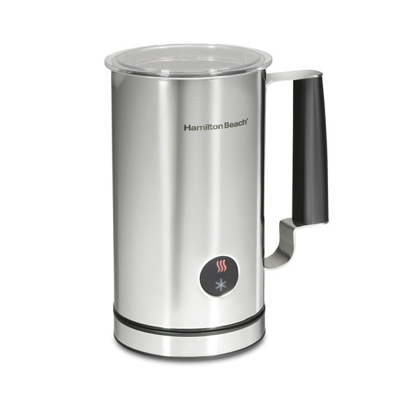 Hamilton Beach Electric Milk Frother & Warmer, 3 Functions and Auto Shutoff, Stainless Steel