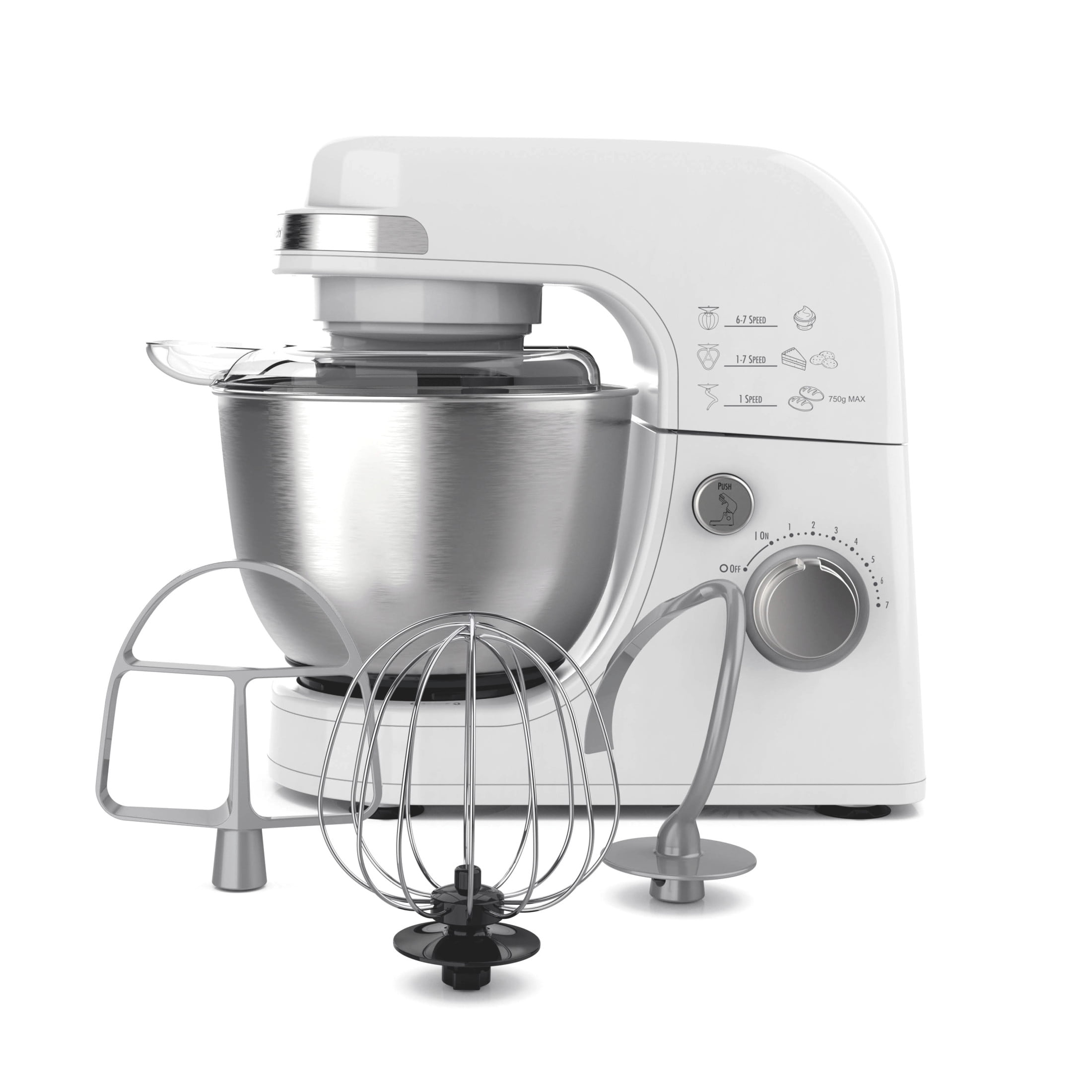 7 Speed Mixer, 4 Quart Capacity, White