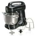 thumbnail interactive-video image 1 of Hamilton Beach 4 Quart Stand Mixer for Kitchen, 7 Speeds, Tilt-Head, Dough Hook, Whisk & Flat Beater, Black, 1 of 10