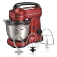 thumbnail image 1 of Hamilton Beach 4 Quart Stand Mixer for Kitchen, 7 Speeds, Tilt-Head, Dough Hook, Whisk & Flat Beater, Red, 1 of 8