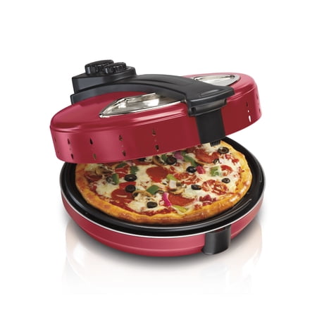Hamilton Beach Enclosed Pizza Maker, Pizza Oven with Viewing Window, Makes 12" Pizza, Red