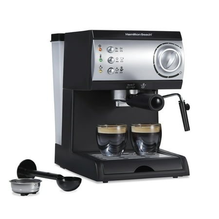 Hamilton Beach - Espresso Maker with Milk Frother/Milk Steamer - Negro
