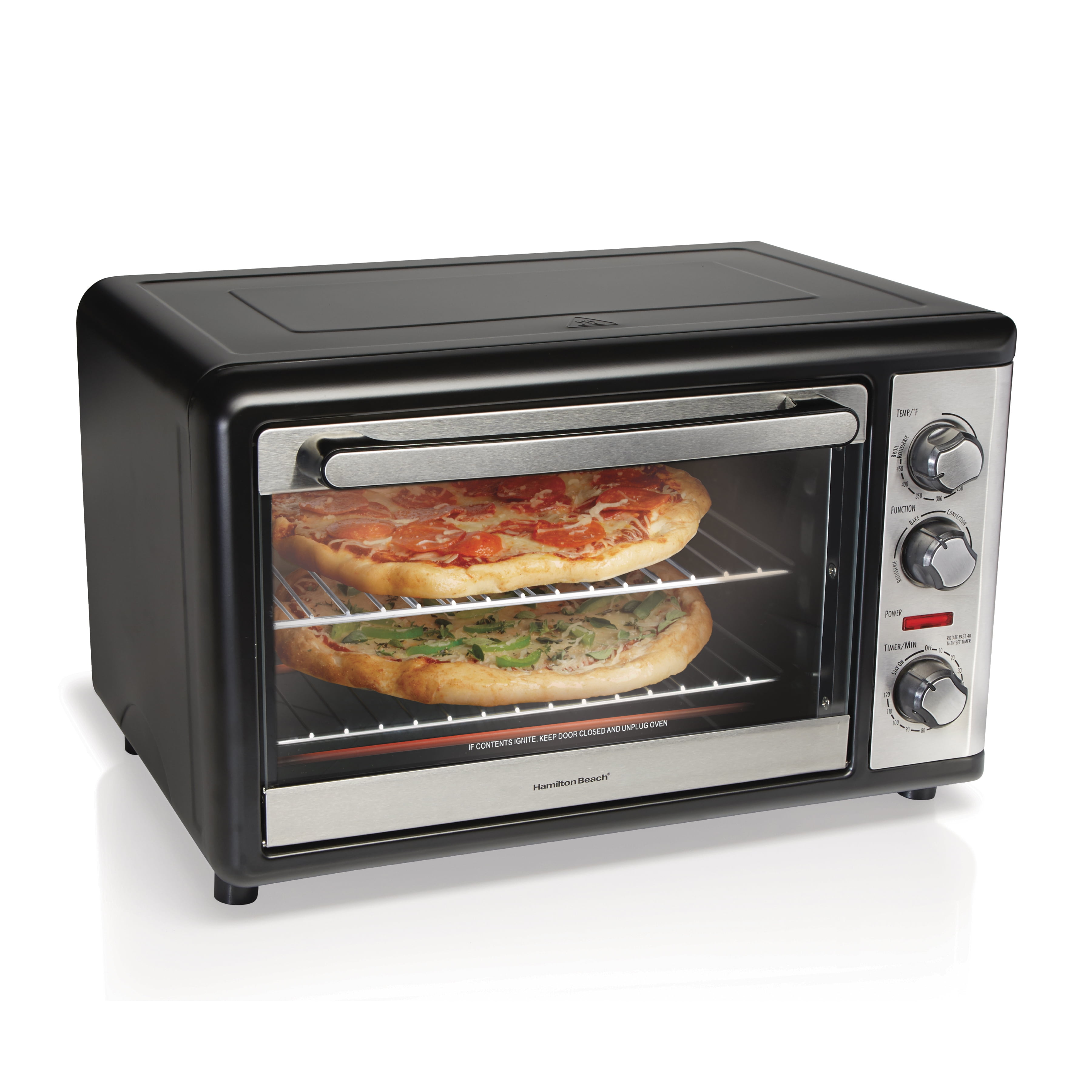 Hamilton Beach Countertop Oven with Convection and Rotisserie, Baking, Broil, Extra Large Capacity, Stainless Steel