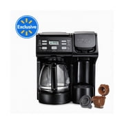 Hamilton Beach FlexBrew Coffee Maker, K Cup Pod Compatible Single Serve Coffee Maker & 12-Cup Coffee Pot, Black