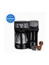 Hamilton Beach FlexBrew Coffee Maker, K Cup Pod Compatible Single Serve Coffee Maker & 12-Cup Coffee Pot, Black