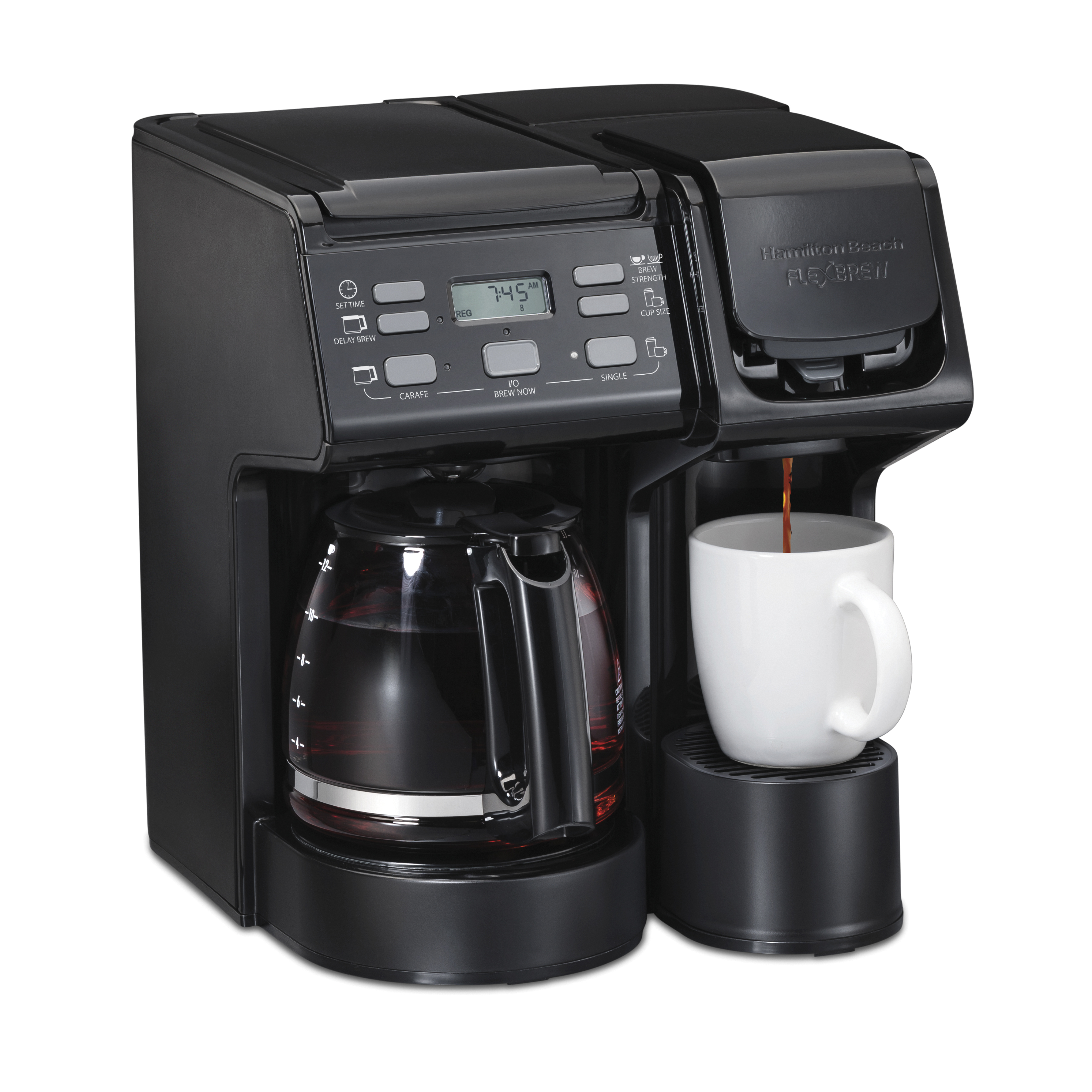 Hamilton Beach FlexBrew Trio Coffee Maker, Single Serve or 12 Cups, Black, 49904 - image 1 of 13