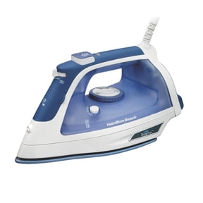 Hamilton Beach Durathon Steam Iron for Clothes with Durathon Nonstick Soleplate, Extra Long Cord, Auto Shut-Off, 1500 W, White