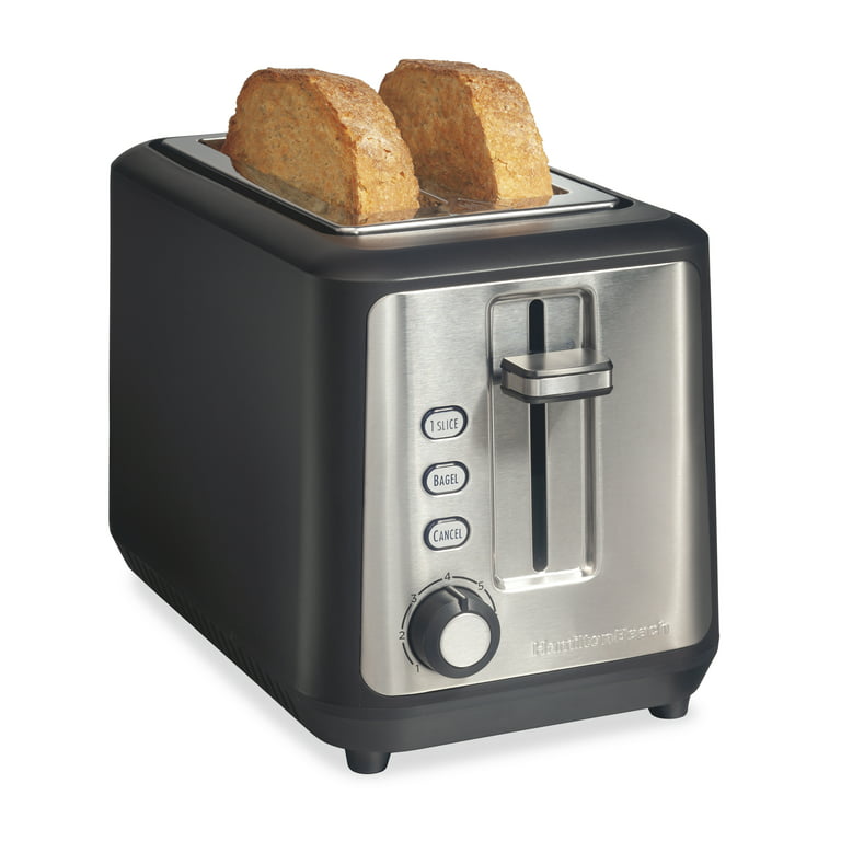 Hamilton Beach Gourmet 2 Slice Toaster, Extra Long & Wide Slots, Sure-Toast  Technology, Shade Selector, Bagel Setting, Matte Black & Stainless Steel