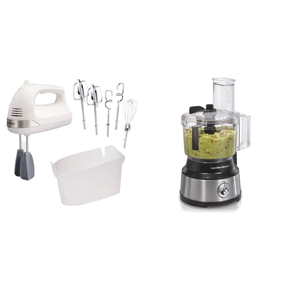 Hamilton Beach Hand Mixer + Food Processor Bundle