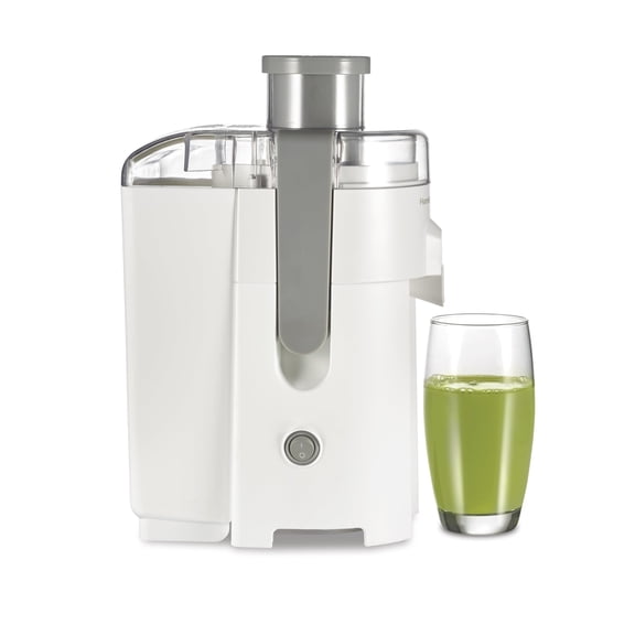 Hamilton Beach HealthSmart Juicer Machine, Compact Centrifugal Extractor, 2.4 Feed Chute for Fruits and Vegetables, Easy to Clean, BPA Free, 400W, White (67501)