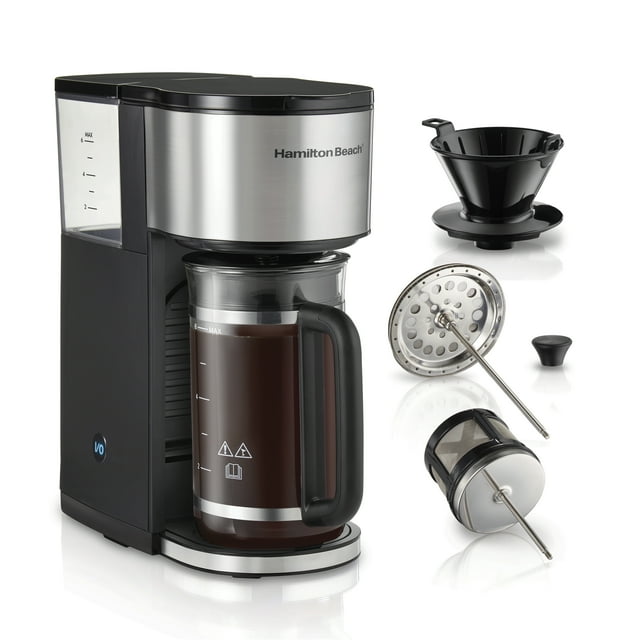 Hamilton Beach Home Barista 7in1 Coffee Maker, Black and Stainless