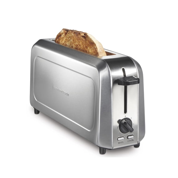 Hamilton Beach 2-Slice Bread and Bagel Toaster with Long Slots and Removable Crumb Tray, Stainless Steel