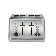 Hamilton Beach Modern Stainless Steel 4 Slice Toaster, Sure-Toast One-Slice Technology, Extra-Wide Slots, Toast Boost, Bagel Function, Easy to Clean, 24798