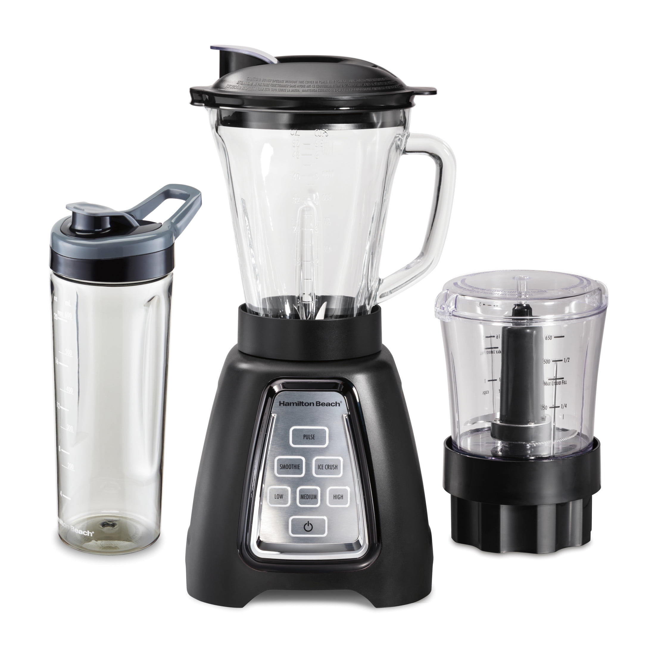 Hamilton Beach MultiBlend 52 oz Smoothie Blender with Food Chopper Attachment and Travel Jar, Black