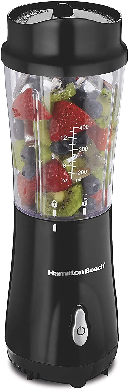  Hamilton Beach Portable Blender for Shakes and Smoothies with  14 Oz BPA Free Travel Cup and Lid, Durable Stainless Steel Blades for  Powerful Blending Performance, Black (51101AV): Home & Kitchen