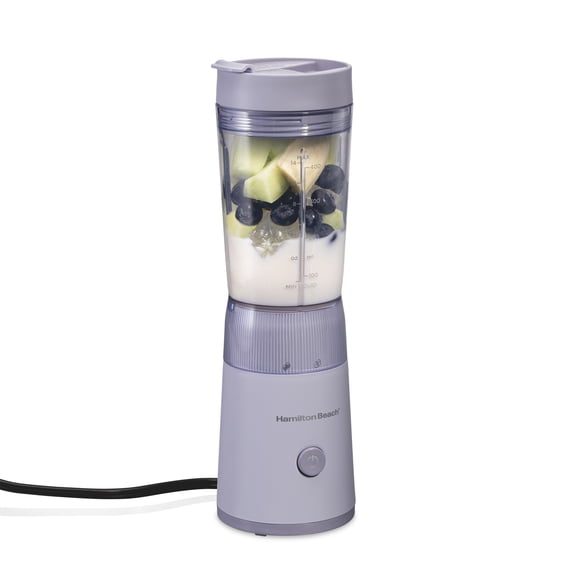 Hamilton Beach Personal Blender, 14 oz BPA-Free Jar 300W Portable Blender for Shakes and Smoothies with Leakproof Lid, Purple