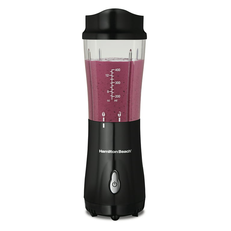 Hamilton Beach Personal Blender with 14oz Travel Cup and Lid, Black & Power  Elite Blender with 12 Functions for Puree, Ice Crush, Shakes and Smoothies