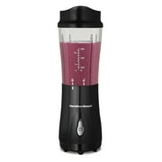Hamilton Beach Personal Blender for Smoothies with Travel Lid, 14 oz, Black
