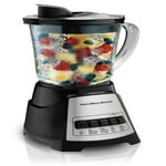 Hamilton Beach Power Elite Wave Action Blender For Smoothies, 40 Oz Glass Jar, 12 Functions Including Puree, Crush Ice, 700 Watts - Black (58148A)