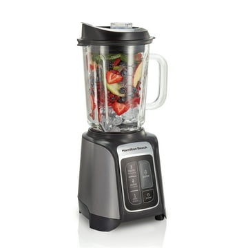 Hamilton Beach PowerMax Professional-Performance Blender for Shakes and Smoothies, Puree and Ice Crush, 48oz BPA-Free Glass Jar, 1680 Watts, Stainless, Gray, 58600