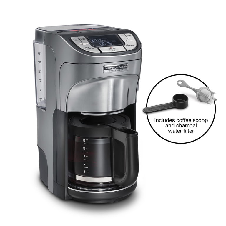 Hamilton Beach 12-Cup Programmable Drip Coffee Maker Machine with Glass  Coffee Pot