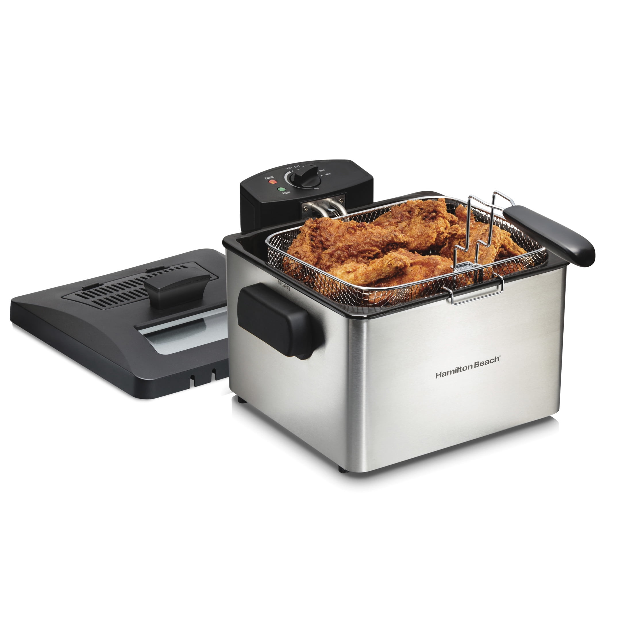 Hamilton Beach 21-Cup/5L Electric Deep Fryer with Basket, Freidora de Aceite, Stainless Steel