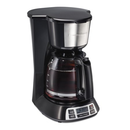 Hamilton Beach 12-Cup Programmable Drip Coffee Maker Machine with Glass Coffee Pot, Black