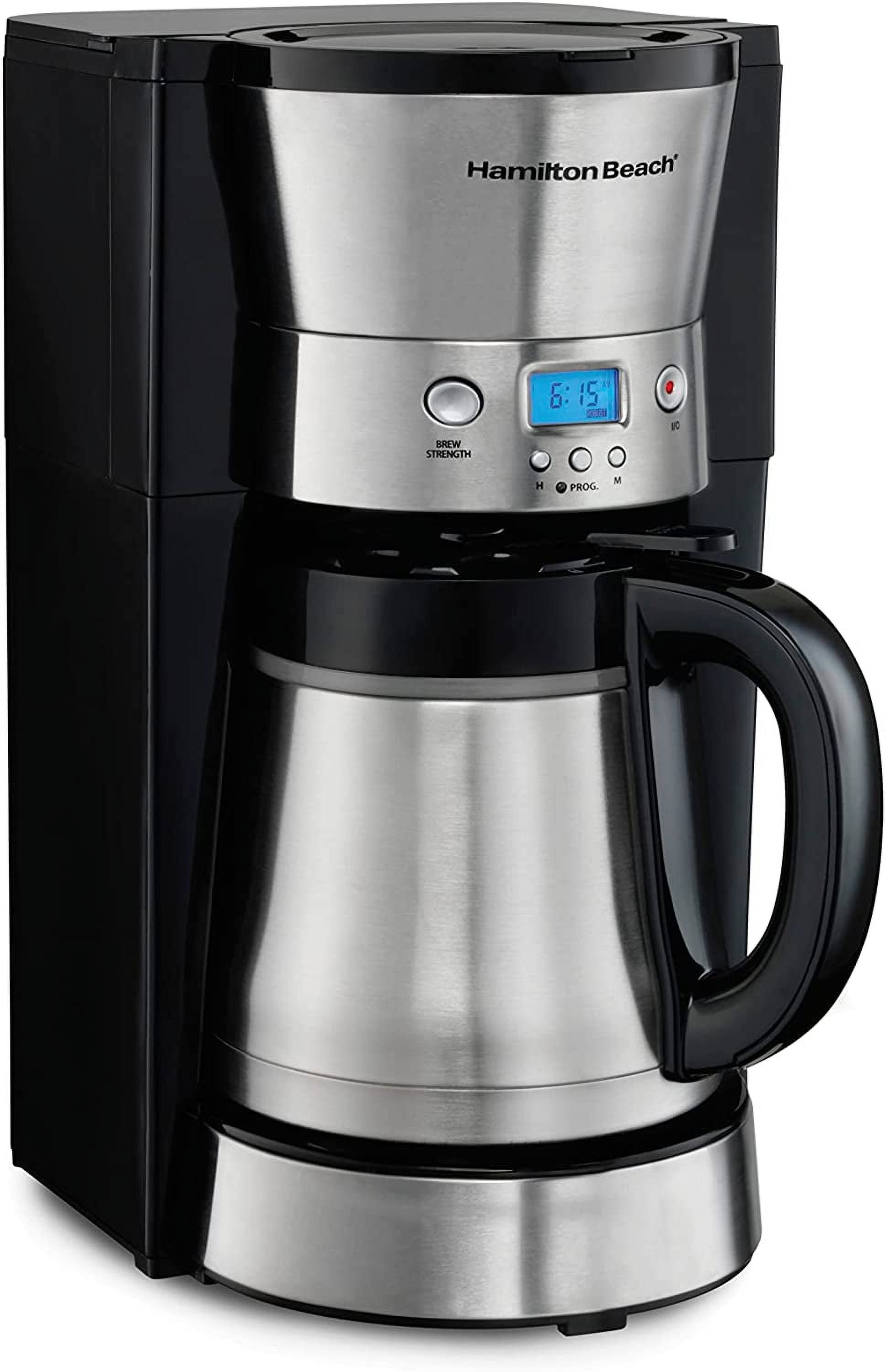 Hamilton Beach Programmable Coffee Maker with 10 Cup Thermal Carafe, 3