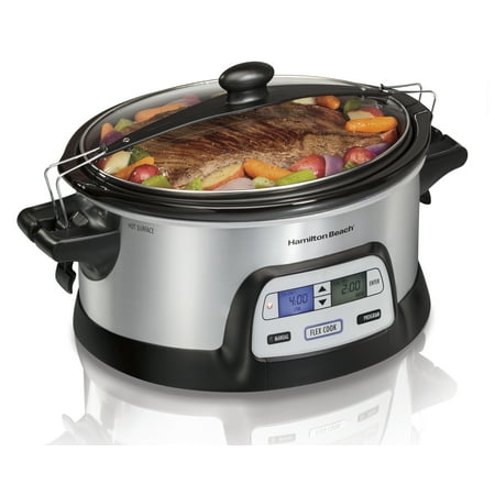Hamilton Beach - FlexCook 6qt Digital Slow Cooker - Silver