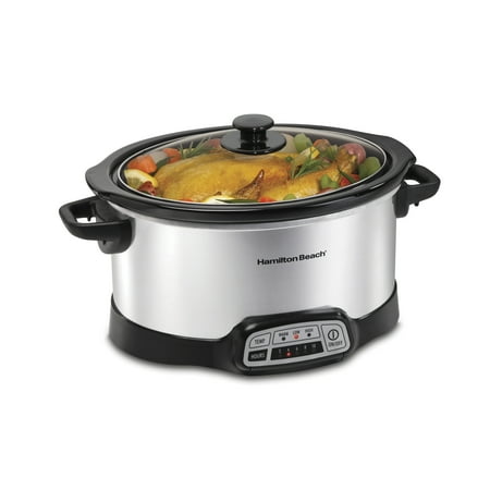 Hamilton Beach - 6-Quart Slow Cooker - Stainless Steel