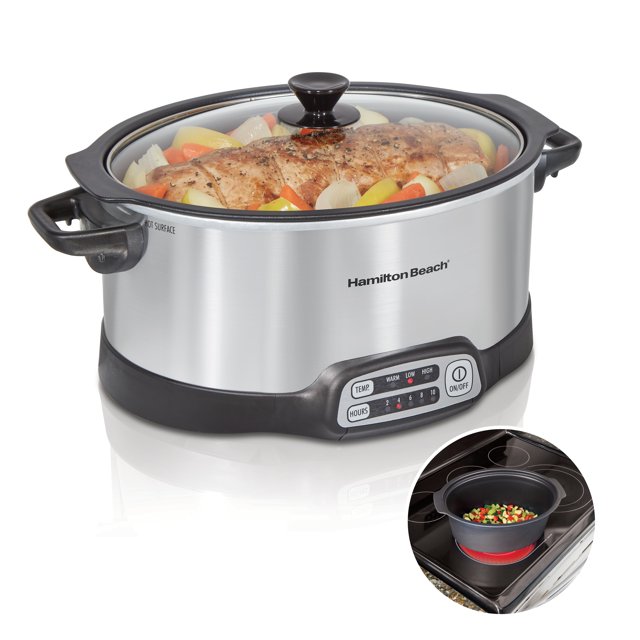 Hamilton Beach Programmable Slow Cooker, 6 Quart Capacity, Stovetop