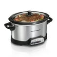 thumbnail interactive-video image 1 of Hamilton Beach 4 Qt Programmable Slow Cooker, Stoneware Crock with Removable Pot, Stainless Steel, 1 of 9